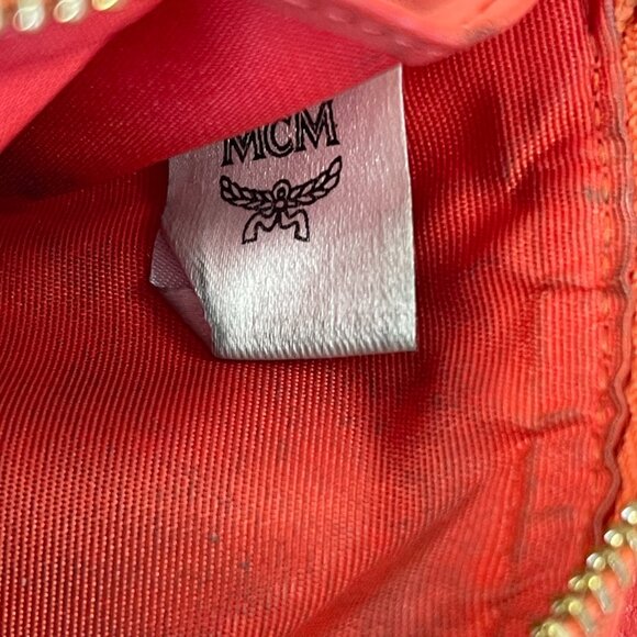 MCM  Visetos Grained Calfskin Tri-Fold Wallet - Marigold Orange - Preowned - Picture 12 of 15